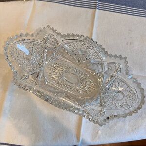 McKEE Martel Vintage Oval Pressed Glass Bowl